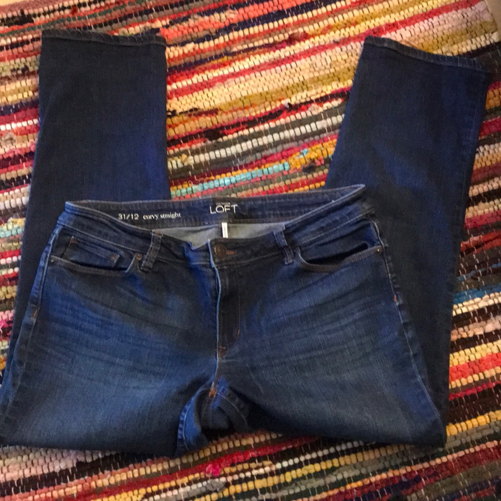 3/$25🛍 Ann Taylor loft Curvy Straight Jeans